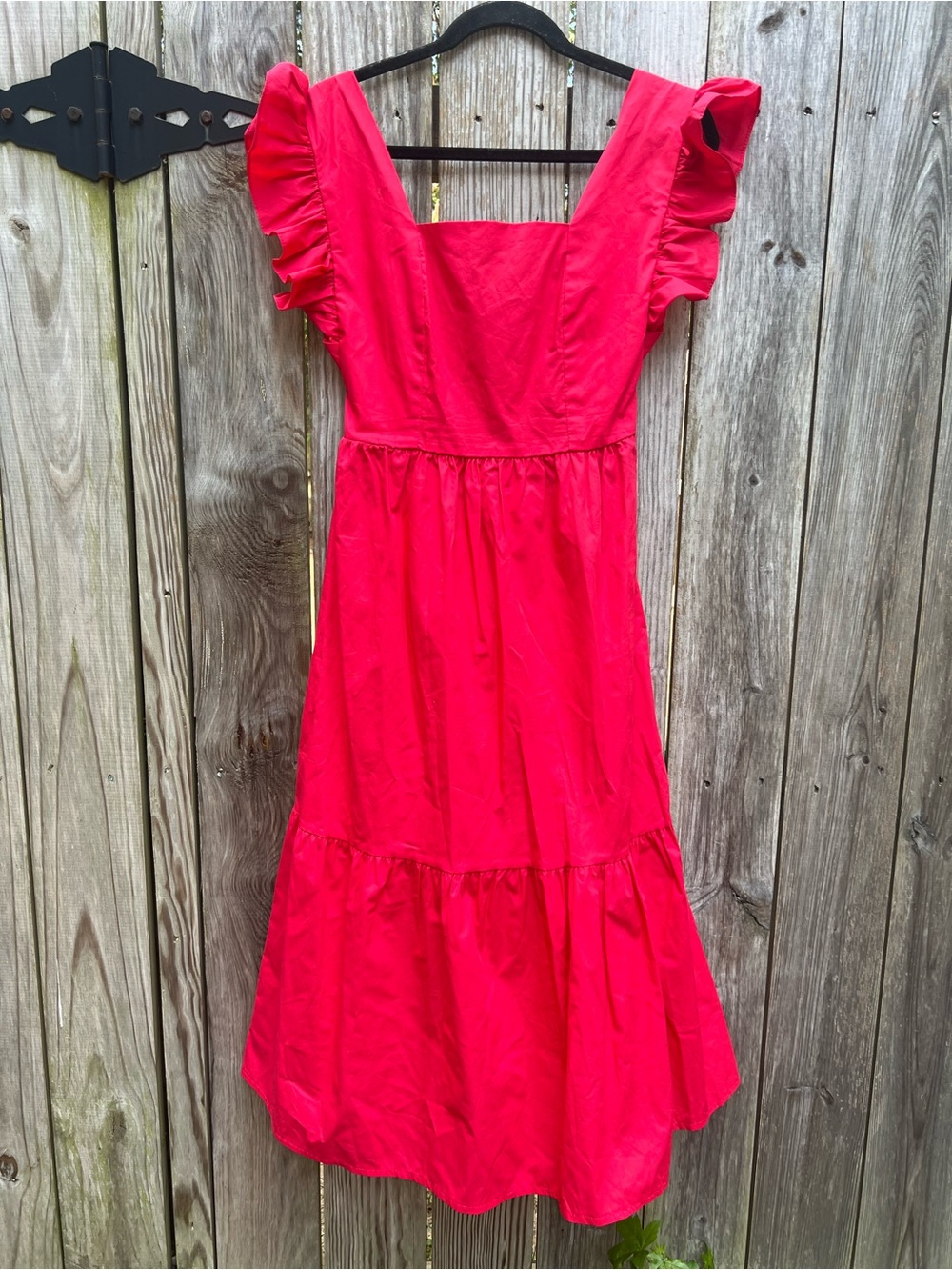 Sundayup Red Cotton Open Back Dress Women’s Medium NWT NEW
